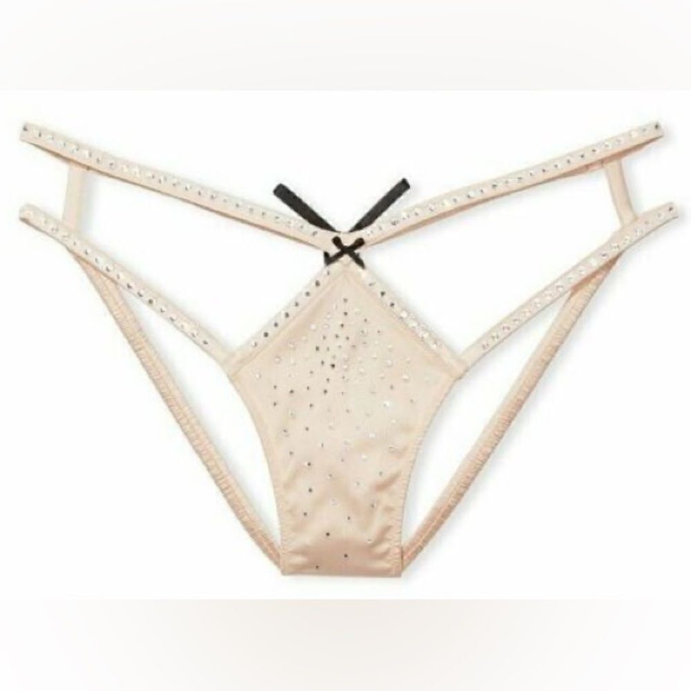 Victoria’s Secret Dream Angels Strappy Satin Shine Rhinestone Cheekini Panty